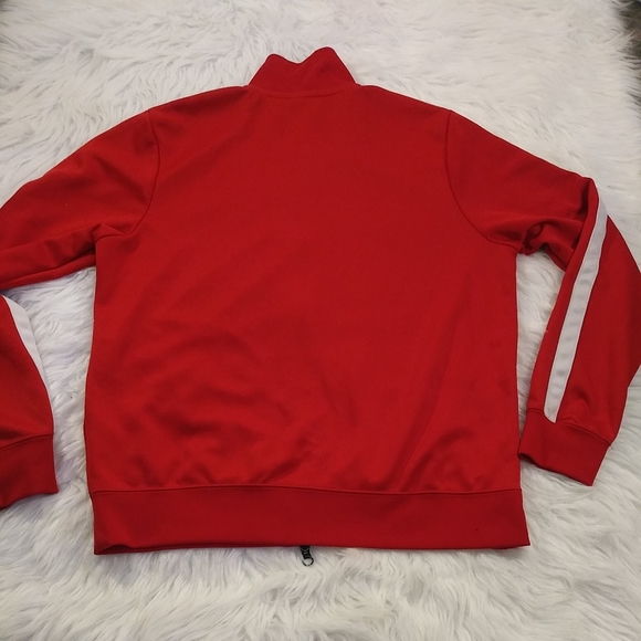 Nike Swoosh Men's médium Red White Collared Full Zip Workout Track Jacket - Picture 6 of 11